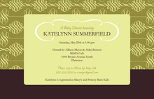 Modern Elegant Swirl Green Formal Party Invitations