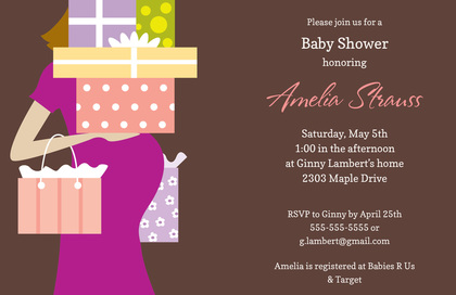 Stack Gifts Boy Baby Shower Invitations