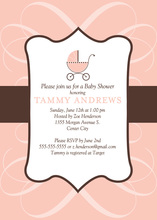 Modern Scroll Pink Invitations