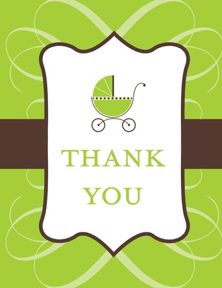 Classic Scroll Pink Thank You Cards