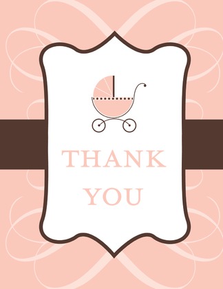 Classic Scroll Green Thank You Cards