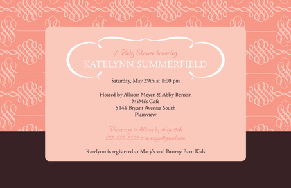 Stylish Flourish Green Pattern Modern Invitations