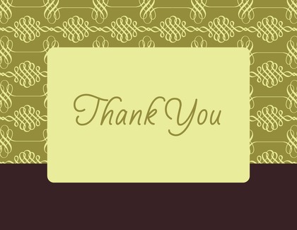 Elegant Swirl Pink Thank You Cards