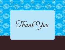 Aqua Blue Stripes Thank You Cards