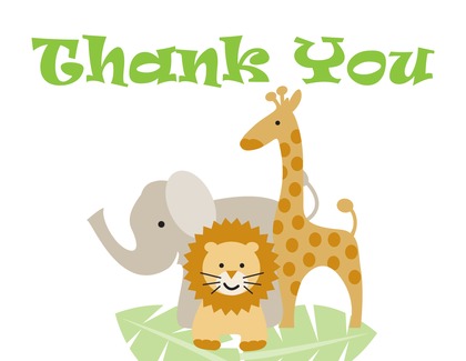 Three Animals Girl Thank You Cards
