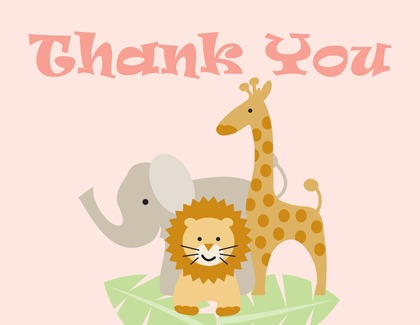 Three Animals Boy Thank You Cards