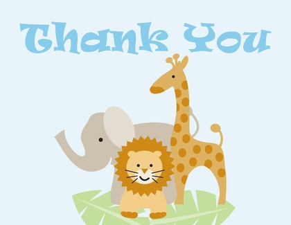 Three Animals Girl Thank You Cards