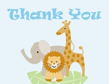 Blue Baby Giraffe Thank You Cards