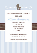 Modern Scroll Blue Invitations