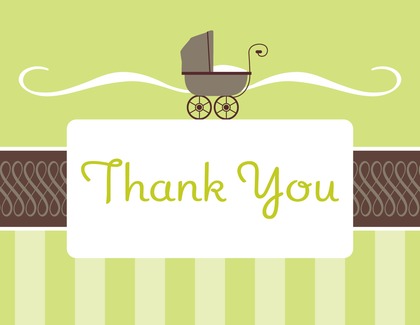 Classic Buggy Girl Thank You Cards