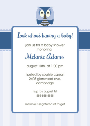 Adorable Owl Girl Baby Shower Invitations