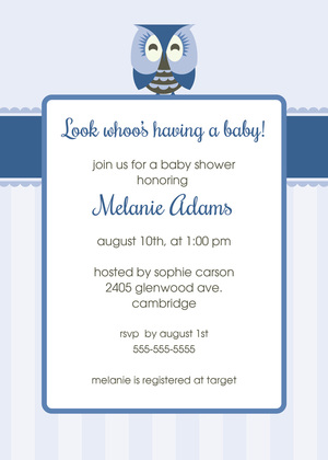 Adorable Owl Green Baby Shower Invitations