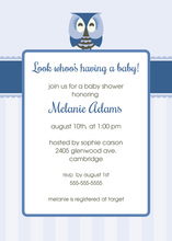 Powder Blue Adorable Hoot Invitations