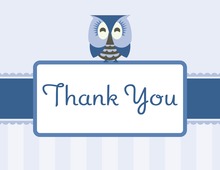 Elegant Swirl Blue Thank You Cards