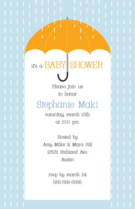 Trendh Umbrella Baby Shower Invitation