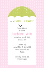Classic Umbrella Shower In Girl Invitation