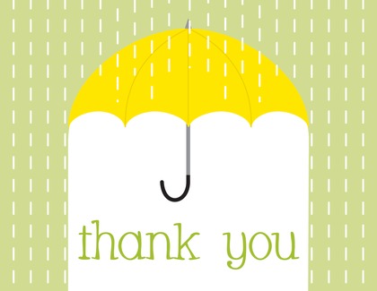 Trendy Umbrella Pink Thank You Cards
