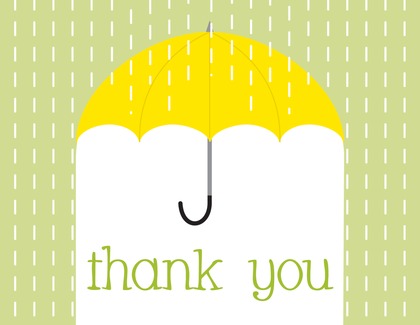 Trendy Umbrella Boy Thank You Cards