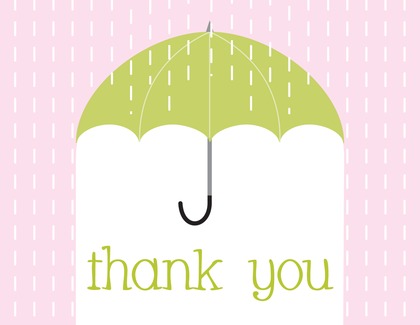 Trendy Umbrella Boy Thank You Cards