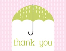 Trendy Umbrella Pink Thank You Cards