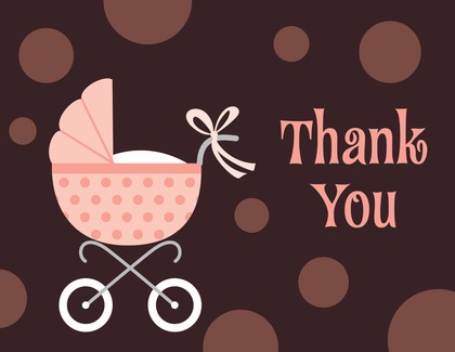 Polka Dots Stroller Thank You Cards