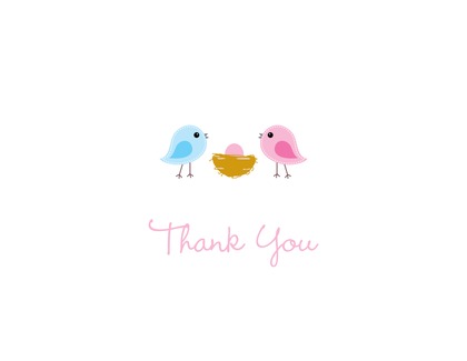 Mint Egg Bird Family Thank You Cards