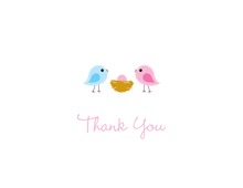 Pink Egg Bird Family Thank You Cards