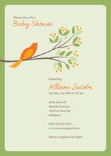 Song Bird Blue Flowers Invitations