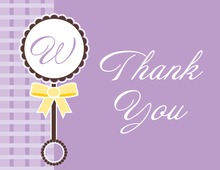 Rattle Toy in Purple Thank You Cards