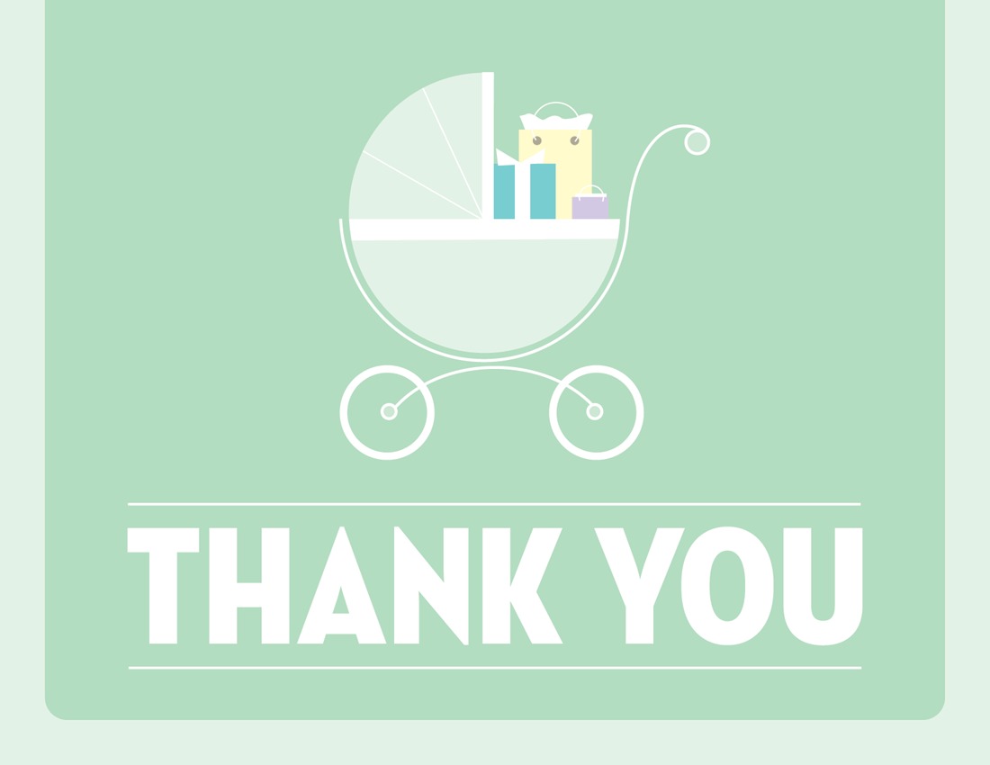 Cute Buggy Green Thank You Cards