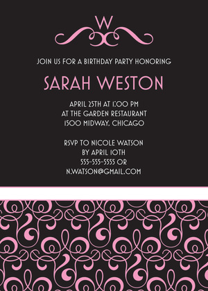 Victorian Monogram Style Flourish Invitations