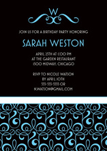 Elegant Swirl Boy Baby Shower Invitations