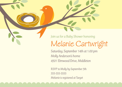 Nesting Baby Girl Invitations