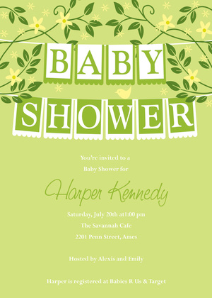 Baby Shower Banner Girl Invitation