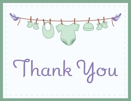 Hanging Girl Thank You Cards