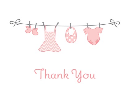 Baby Boy Clothes Line Thank You Cards