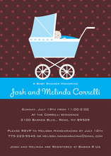 Three Baloons For Baby Boy Invitation