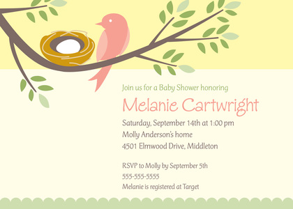 Lovely Mama Bird Nesting Invitation