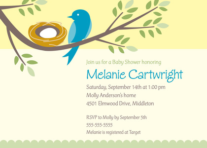 Lovely Mama Bird Nesting Invitation