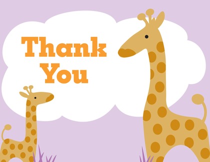 Mother Giraffe For Baby Boy Thank You Cards