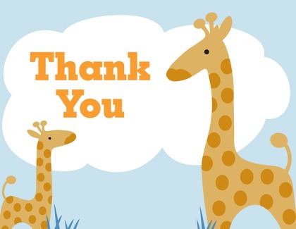 Mother Giraffe For Baby Girl Thank You Cards