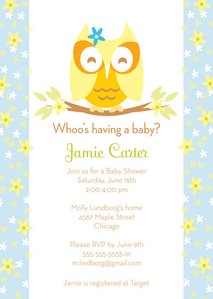 Cutie Owl On Top Invitation