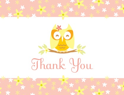 Cutie Owl Boy Thank You Cards