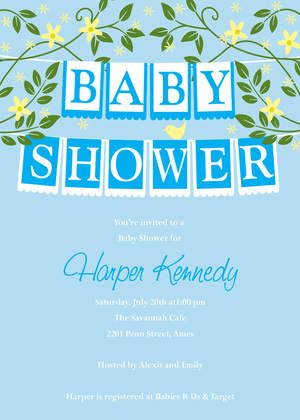 Simple Phrase Baby Shower Invitation