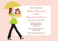 Nursery Chair Pink Crosshatch Invitation