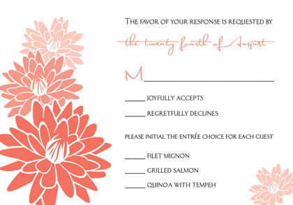 Sunny Event Peach Spring Blooms RSVP Cards