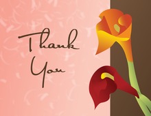 Sunset Lilies Pink Thank You Cards