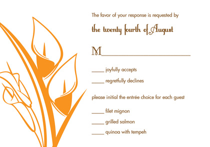 Lovely Orange Lilies Wedding Invitations