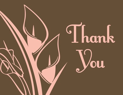 Modern Orange Lilies Thank You Cards