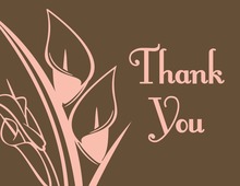 Modern Pink Lilies Thank You Cards